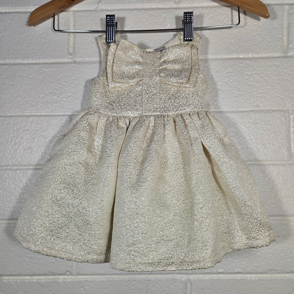Carter's Gold Metallic Bow‎ Dress Baby Girl 6M Easter Party Special Occasion